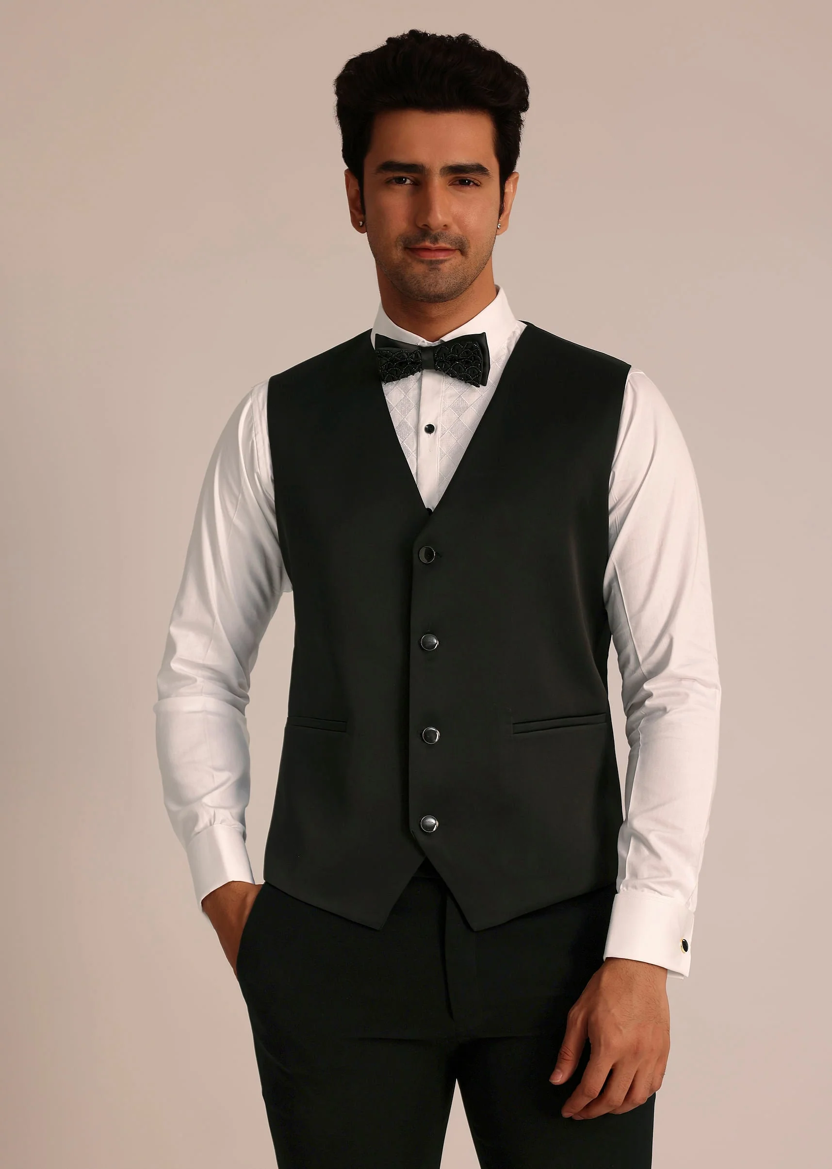 Wine Velvet Suit Set With Zardosi Detailing - Image 6