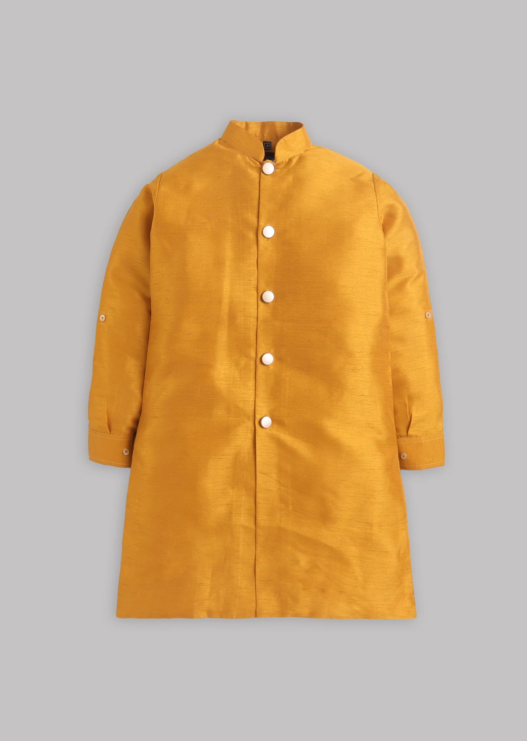 Yellow Abstract Nehru Jacket Set - Image 3