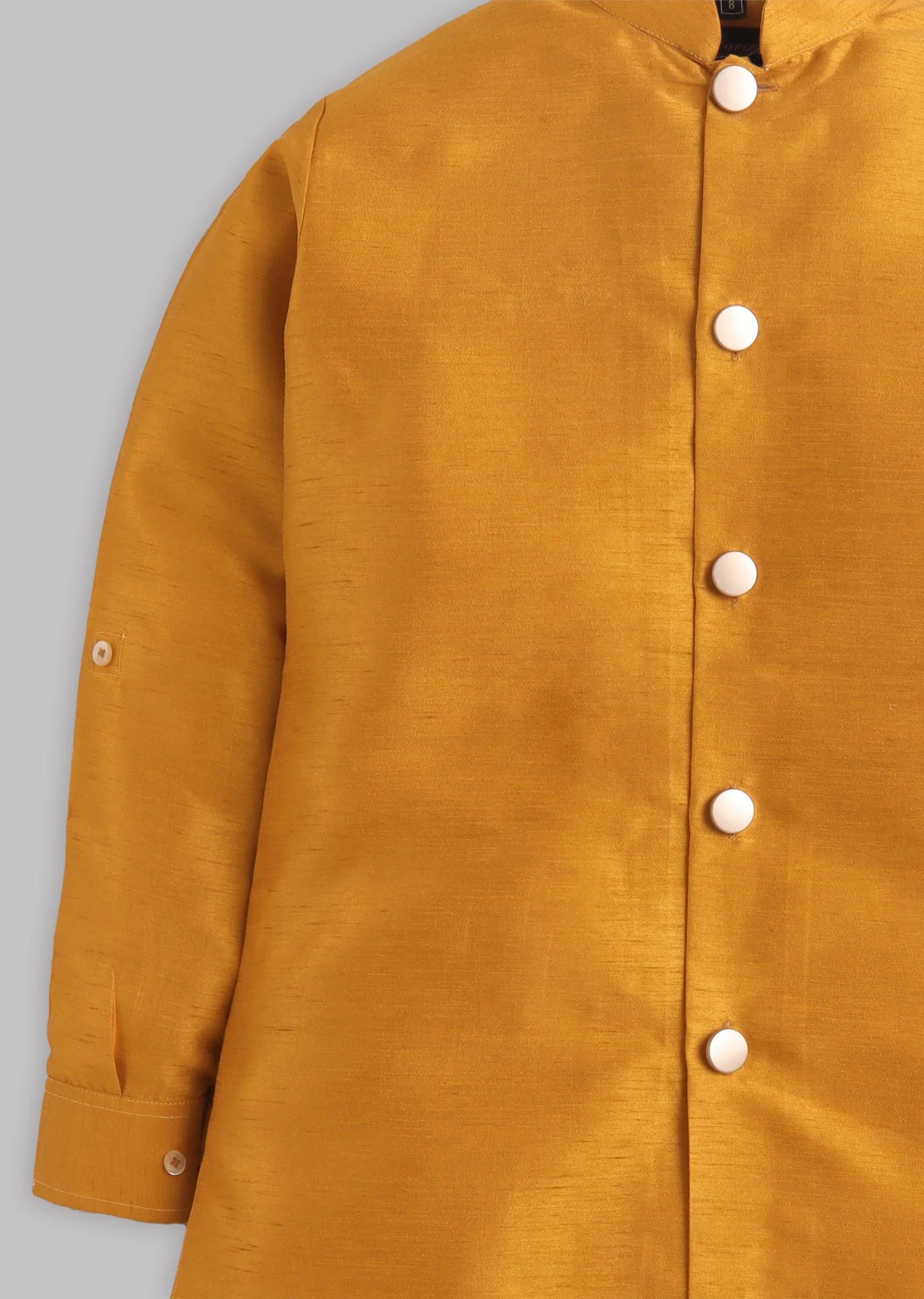 Yellow Abstract Nehru Jacket Set - Image 5
