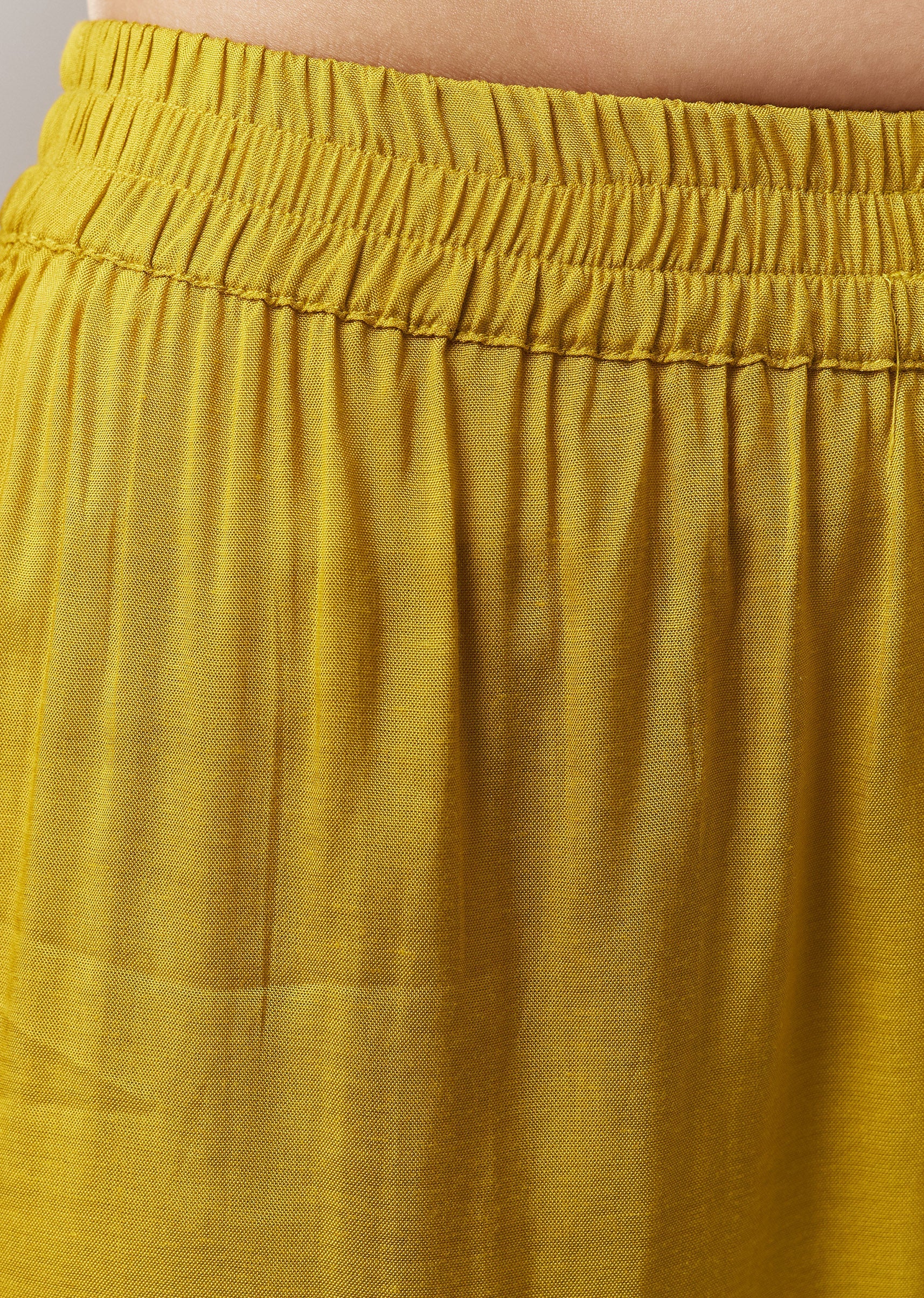 Yellow Anarkali Suit In Chevron Print With Mirror Moti And Stone Work And Dupatta - Image 6