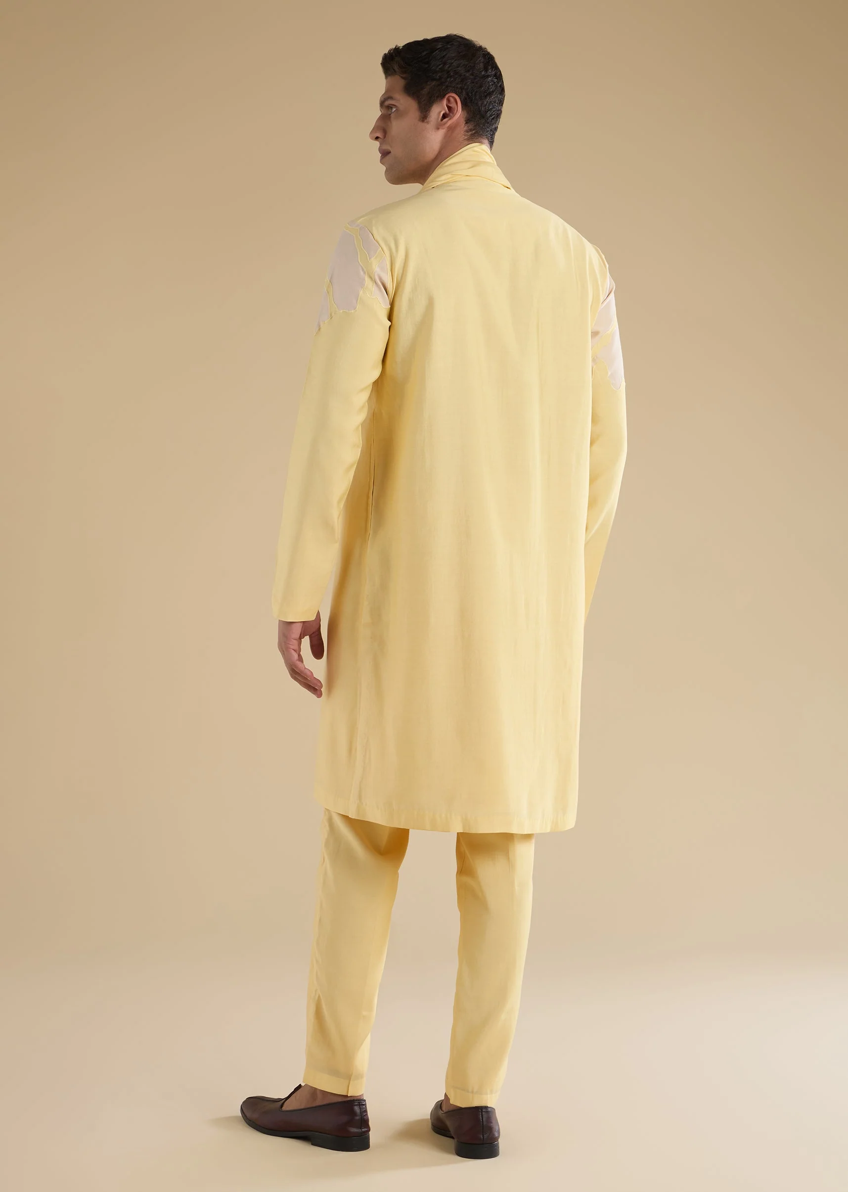 Yellow Applique Kurta Set With Dupatta - Image 5