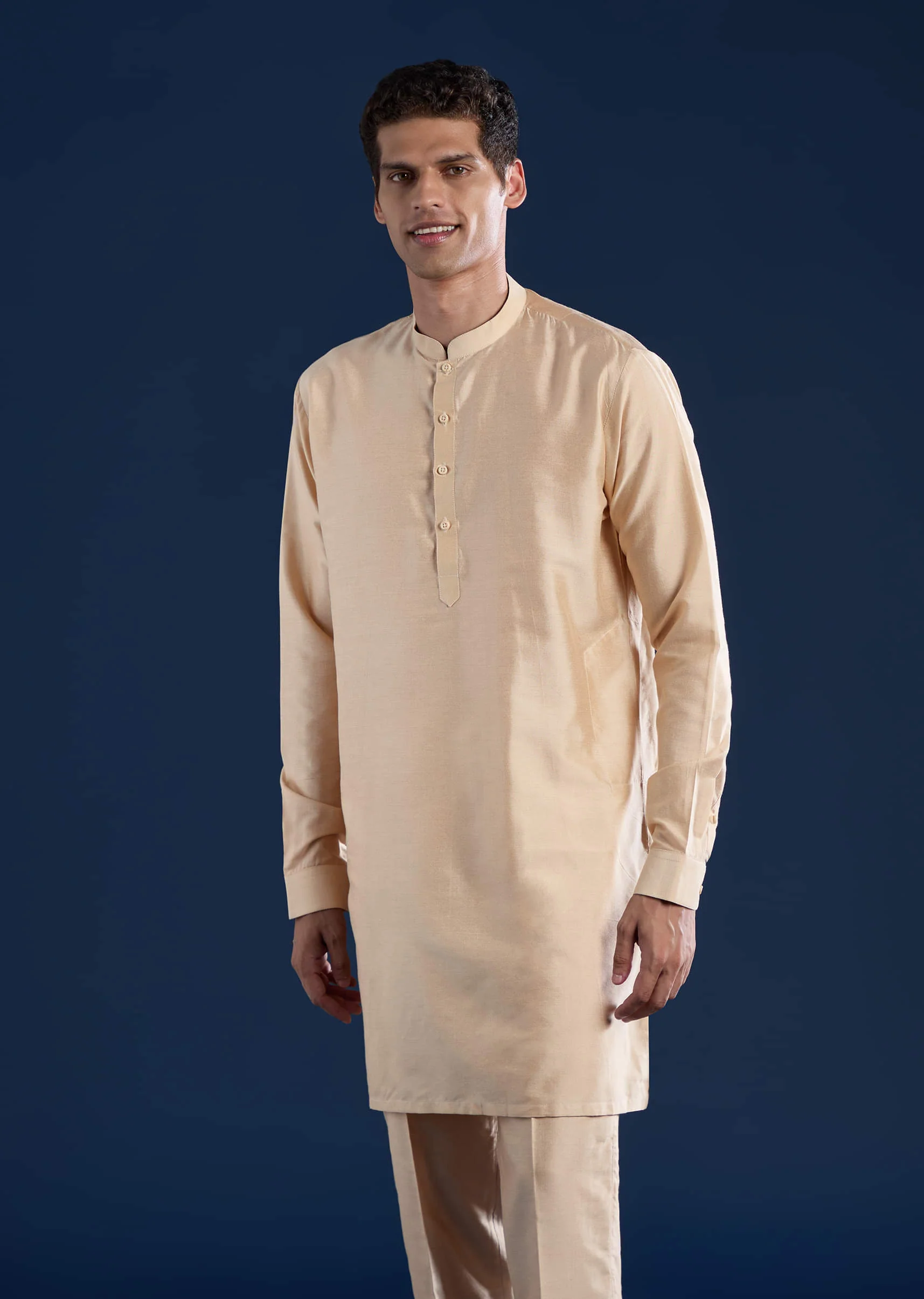 Yellow Bandhani Silk Jacket Kurta Set - Image 6