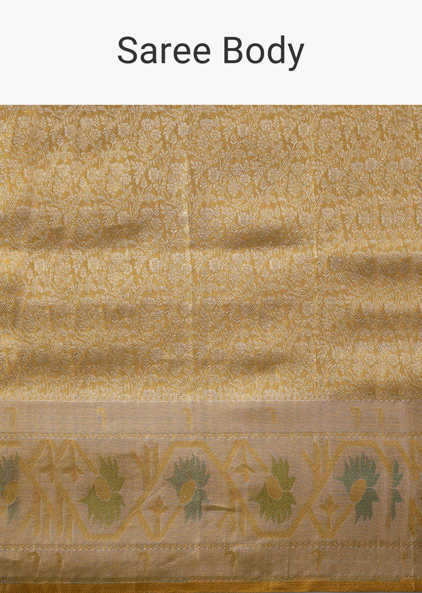 Yellow Bridal Kanjivaram Woven Saree with Unstitched Blouse - Image 9