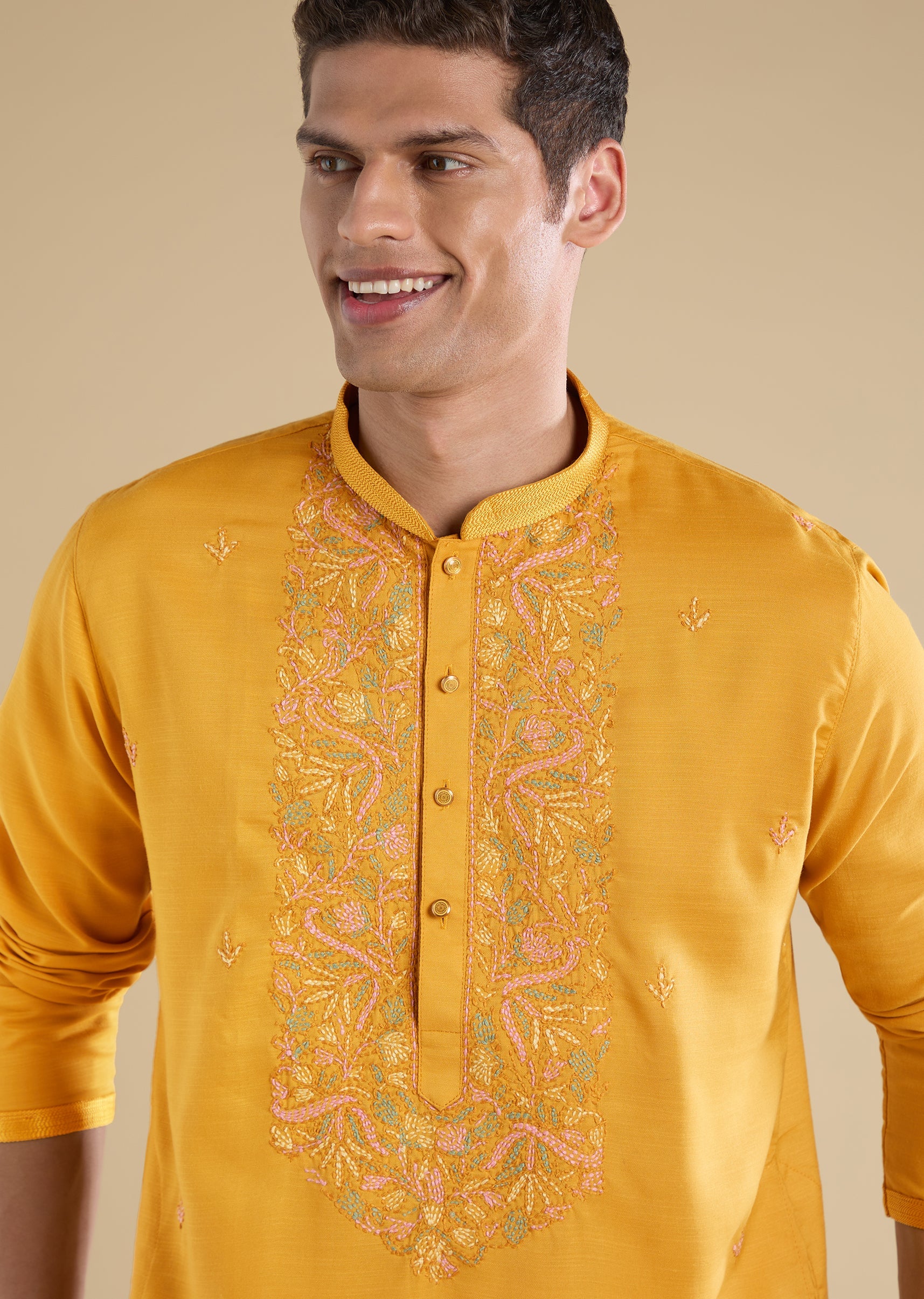 Yellow Casual Kurta Set - Image 2