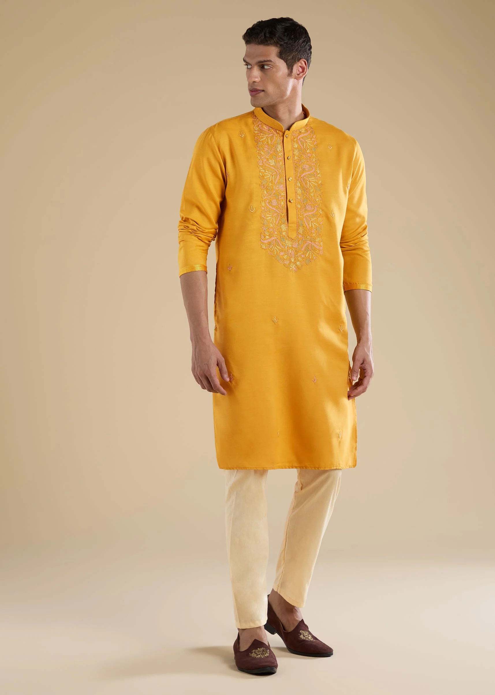 Yellow Casual Kurta Set - Image 3