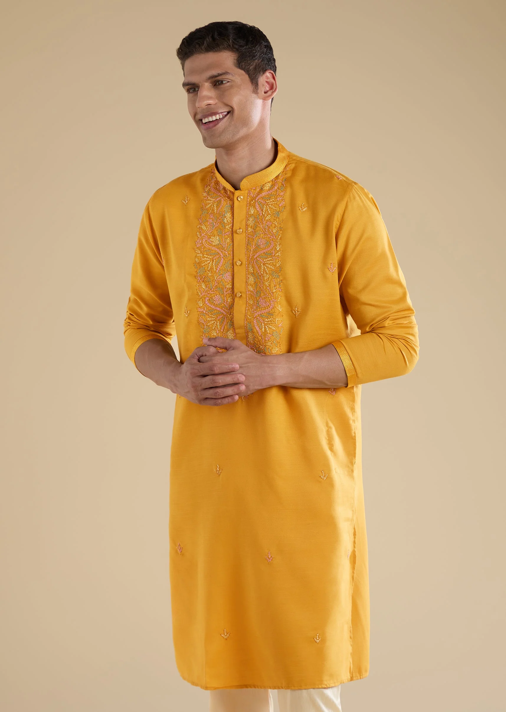 Yellow Casual Kurta Set - Image 4
