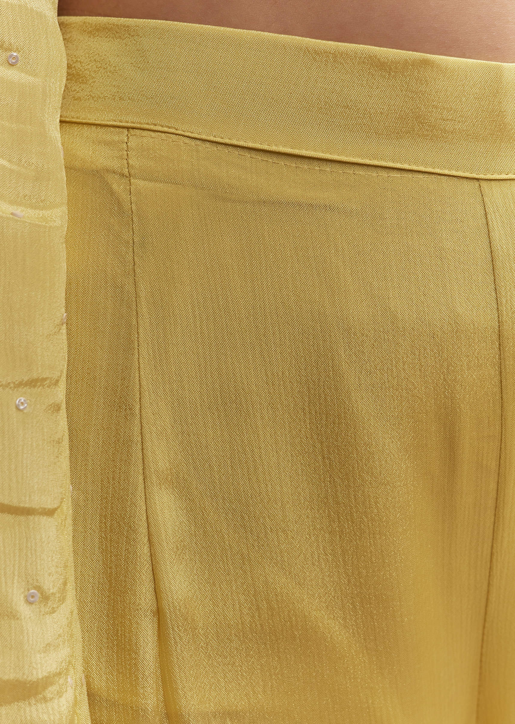 Yellow Chinon Sharara Suit With Sequins And Cutdana Work - Image 6