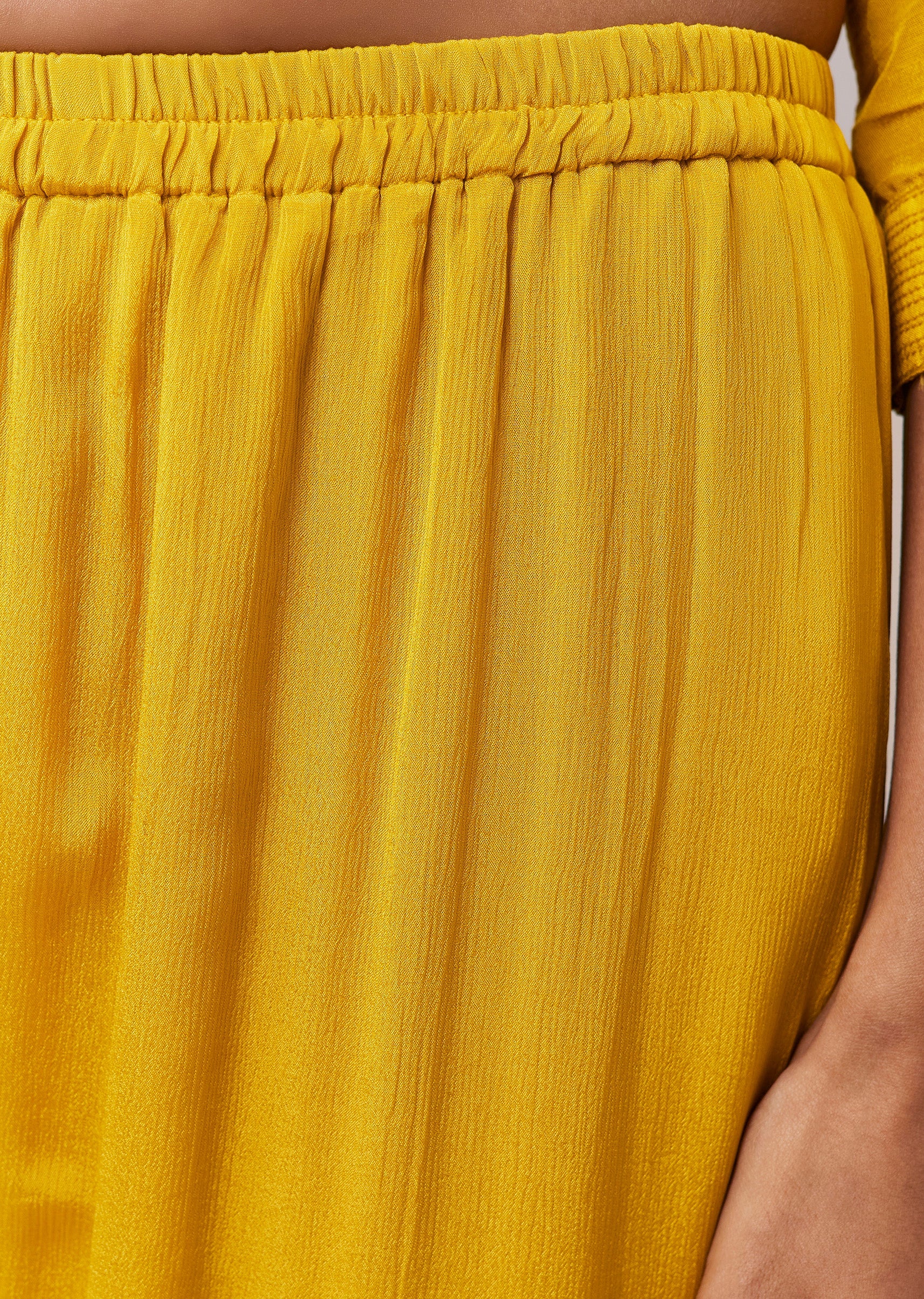 Yellow Chinon Silk Embellished Kurta Sharara Set - Image 6