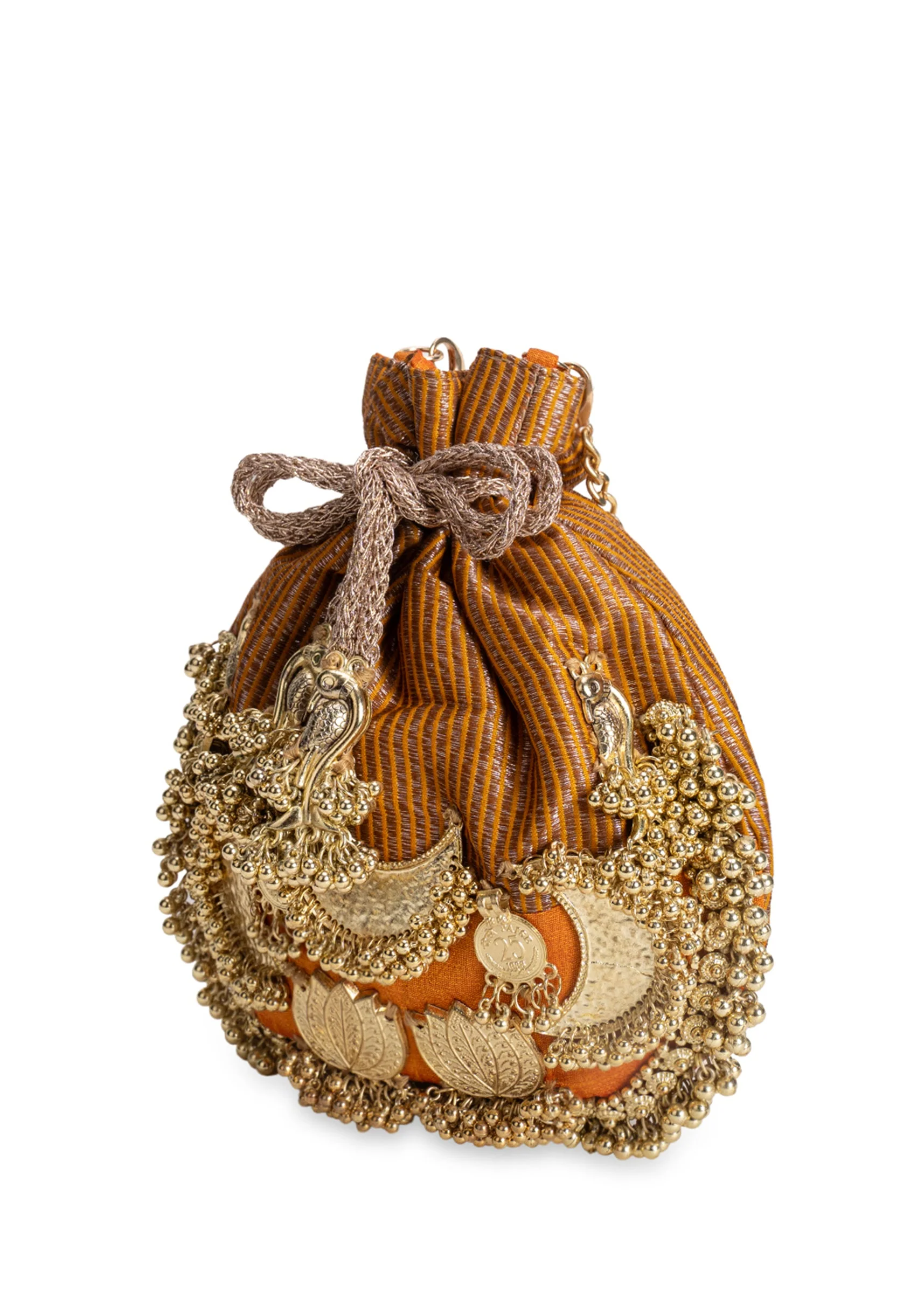 Yellow Cotton Potli Bag - Image 4