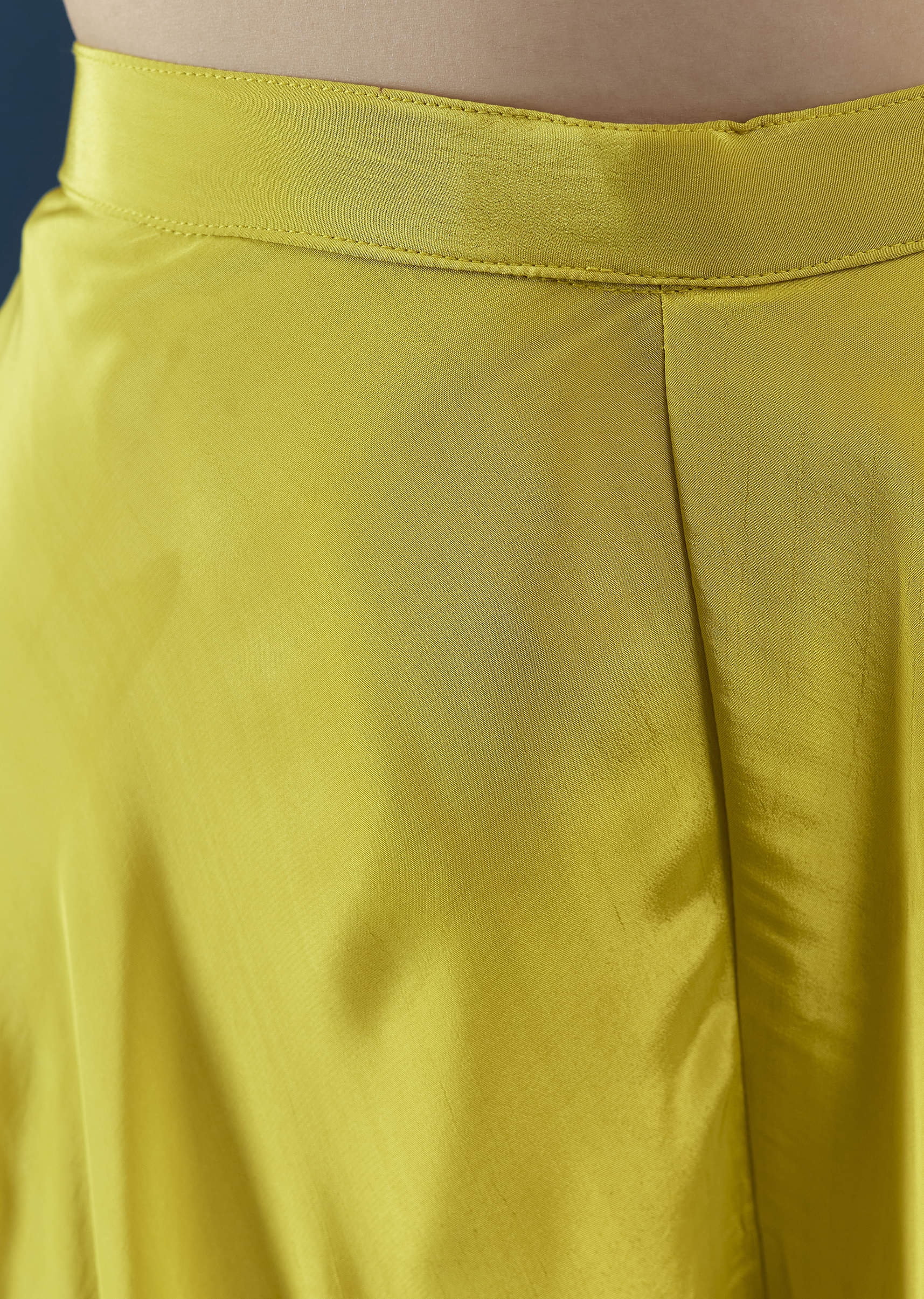 Yellow Crop Top Palazzo Set with Moti Work - Image 6