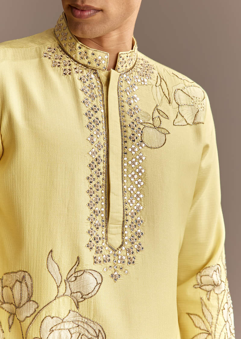 Yellow Cutwork Kurta Set - Image 4