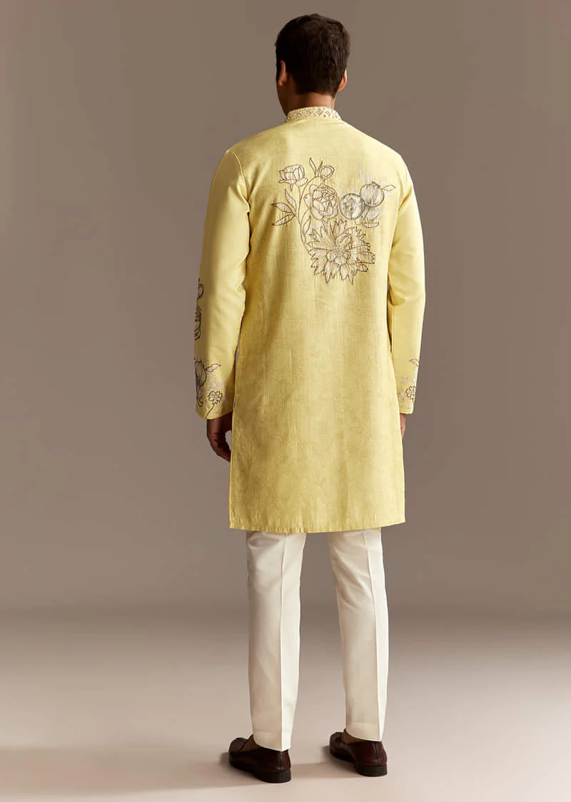 Yellow Cutwork Kurta Set - Image 6