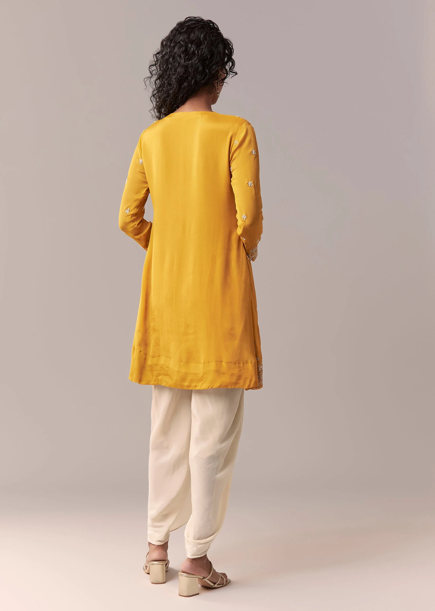 Yellow Embellished Dhoti Suit Set - Image 5