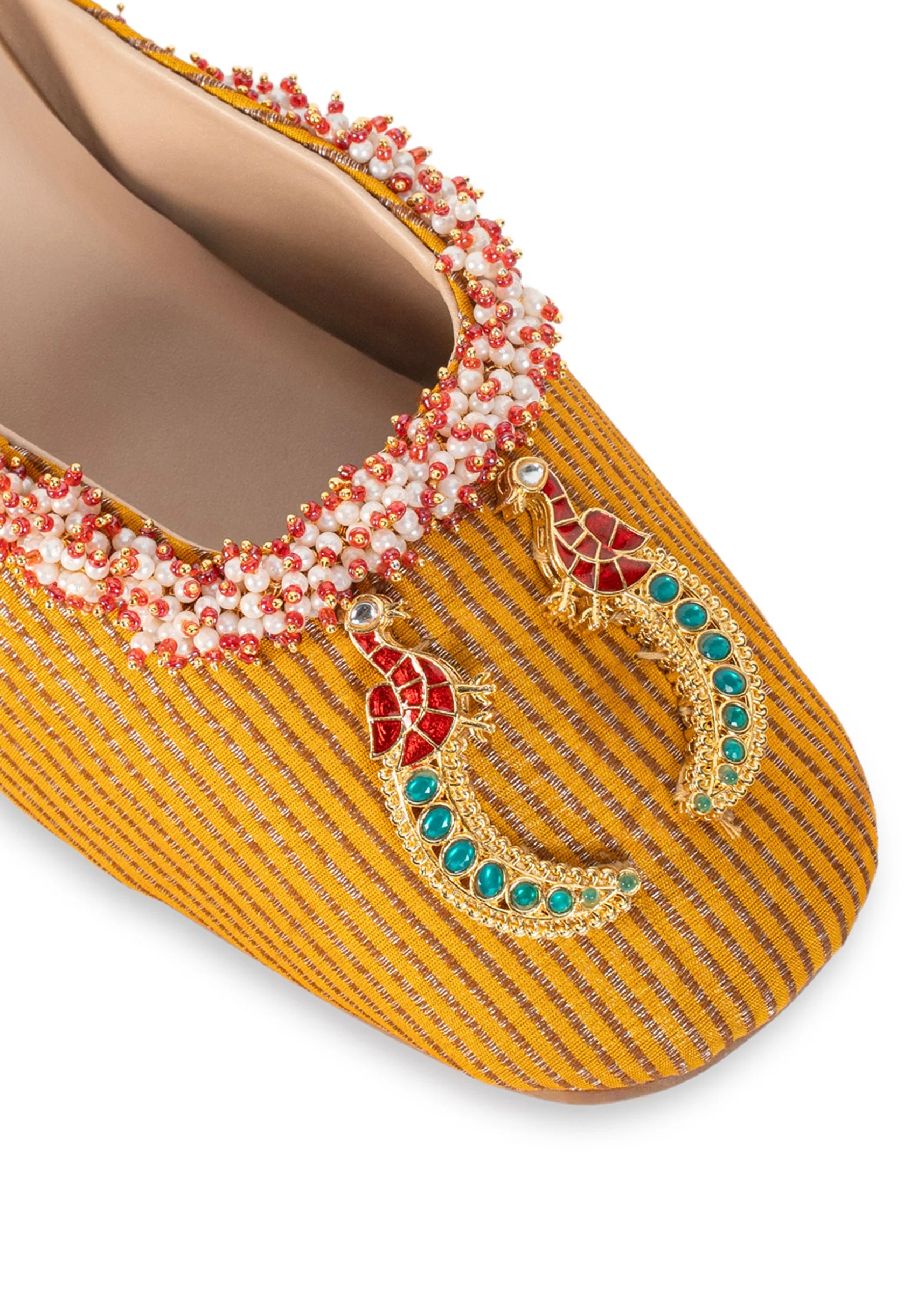 Yellow Embellished Heel Mules - Image 3