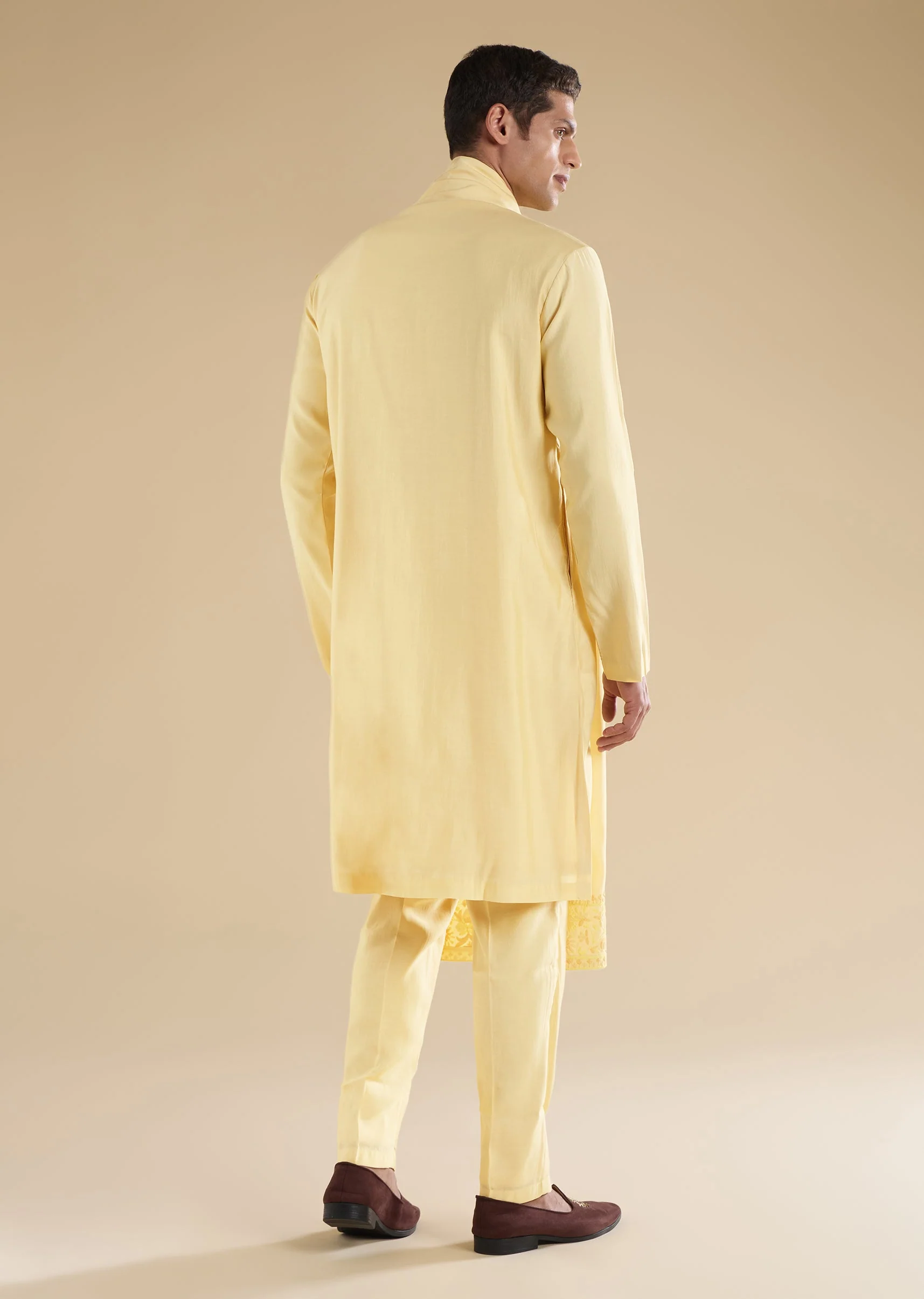 Yellow Embroidered Kurta Sets And Dupattas - Image 5