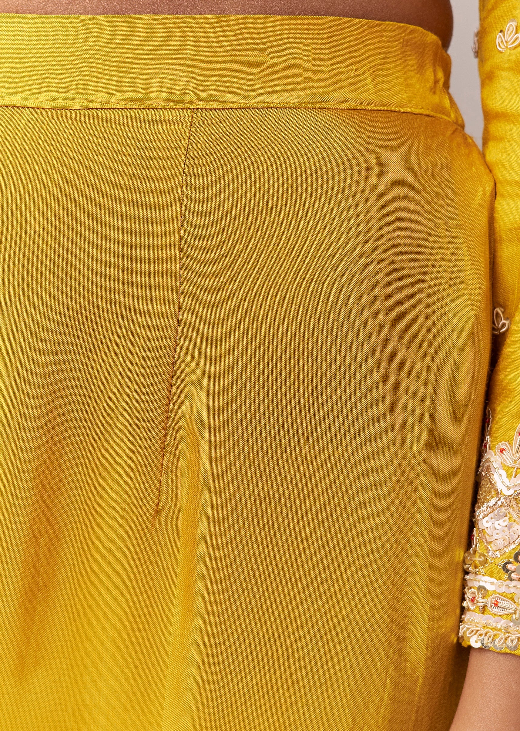 Yellow Gotta & Zardosi Anarkali Set With Dupatta - Image 6