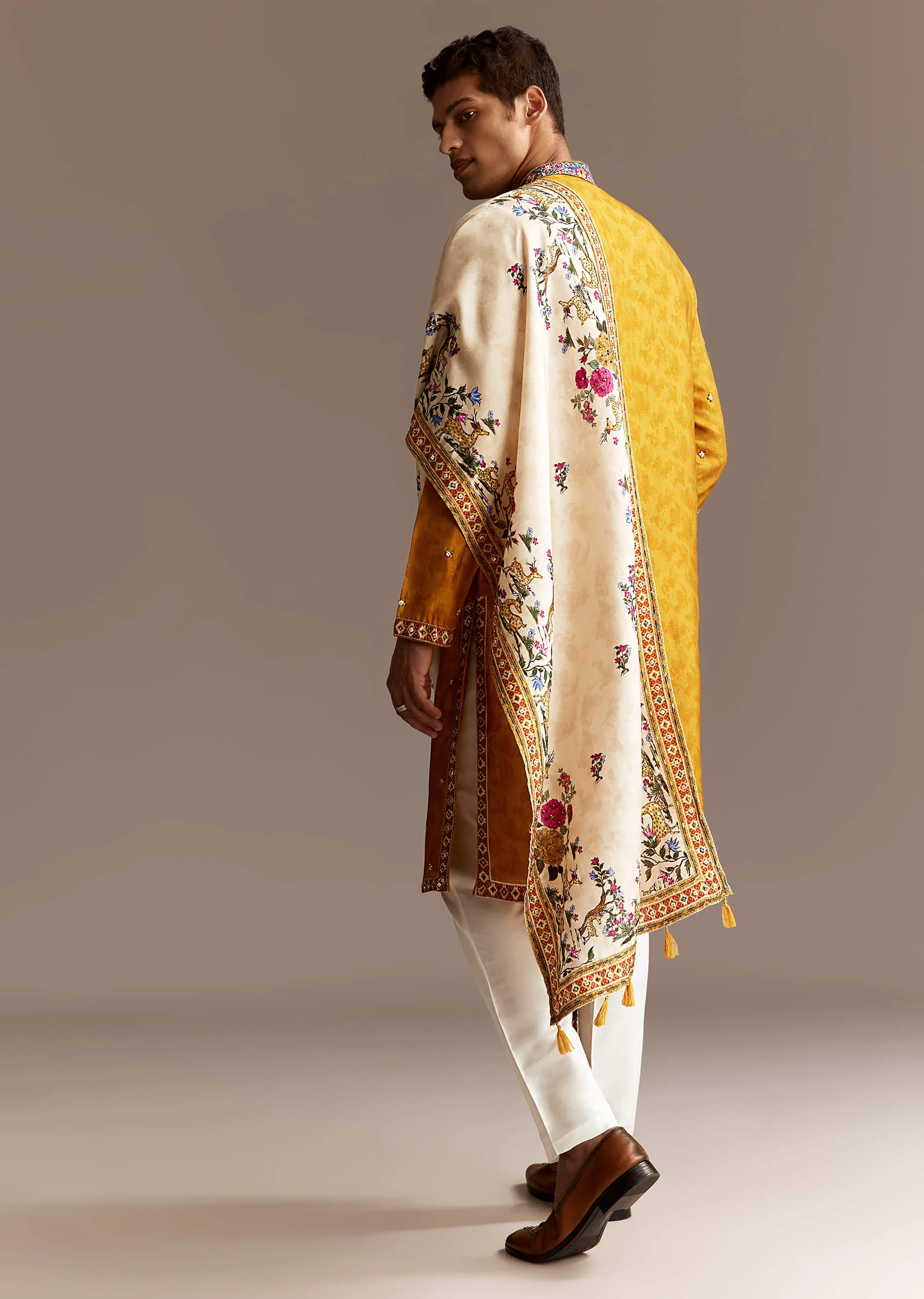 Yellow Kurta Set For Men - Image 5