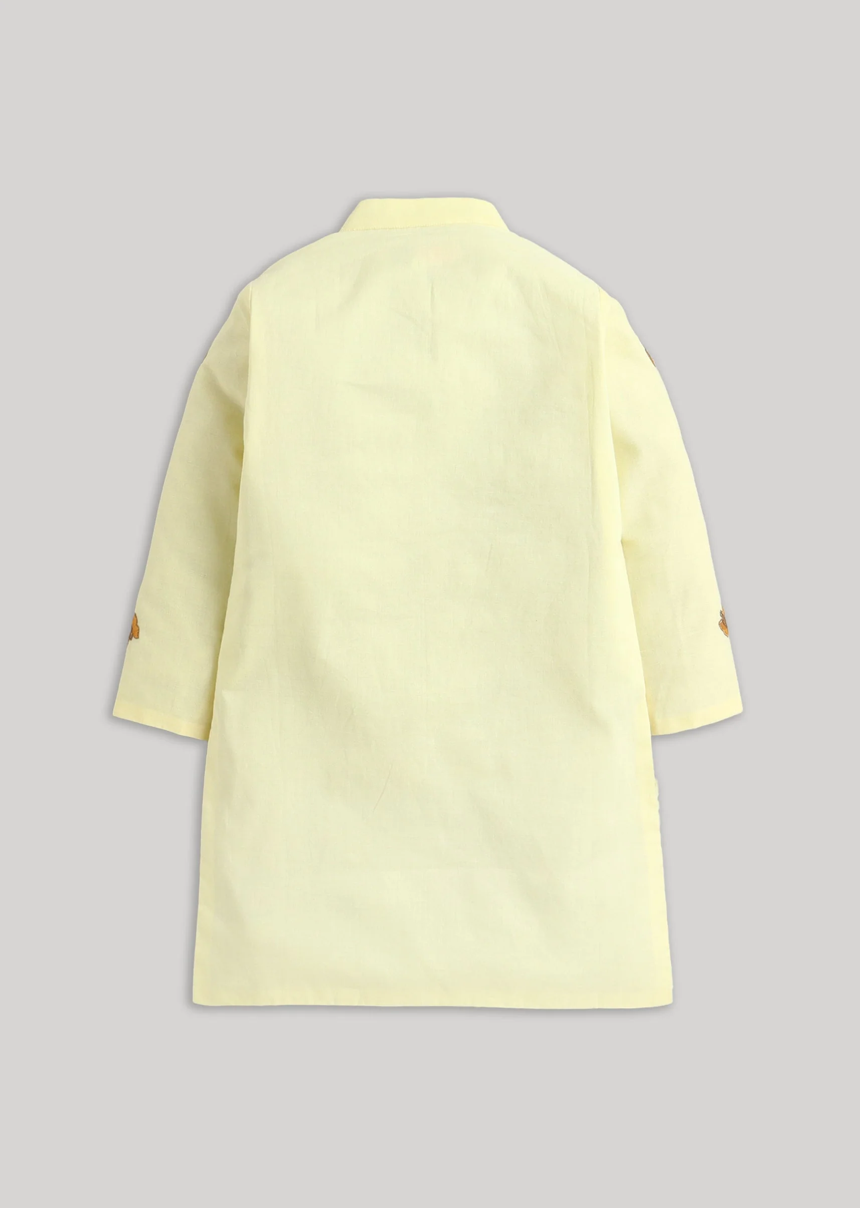 Yellow Kurta Set With Embroidery And Multicolour Accents - Image 3
