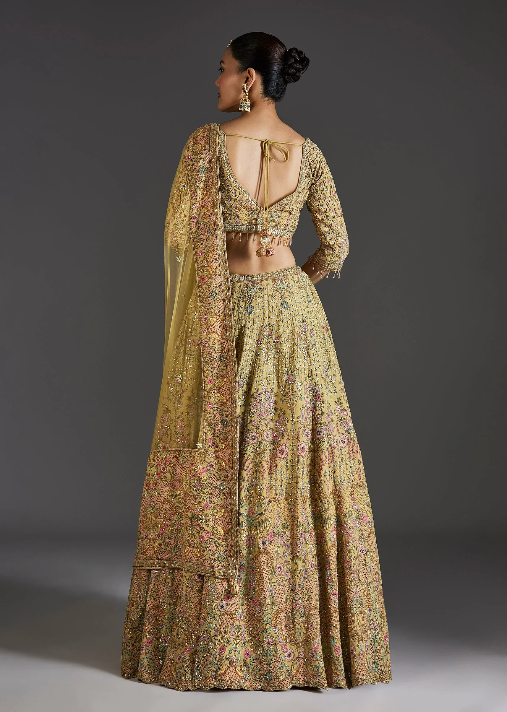 Yellow Lehenga With Beadwork Charm - Image 2