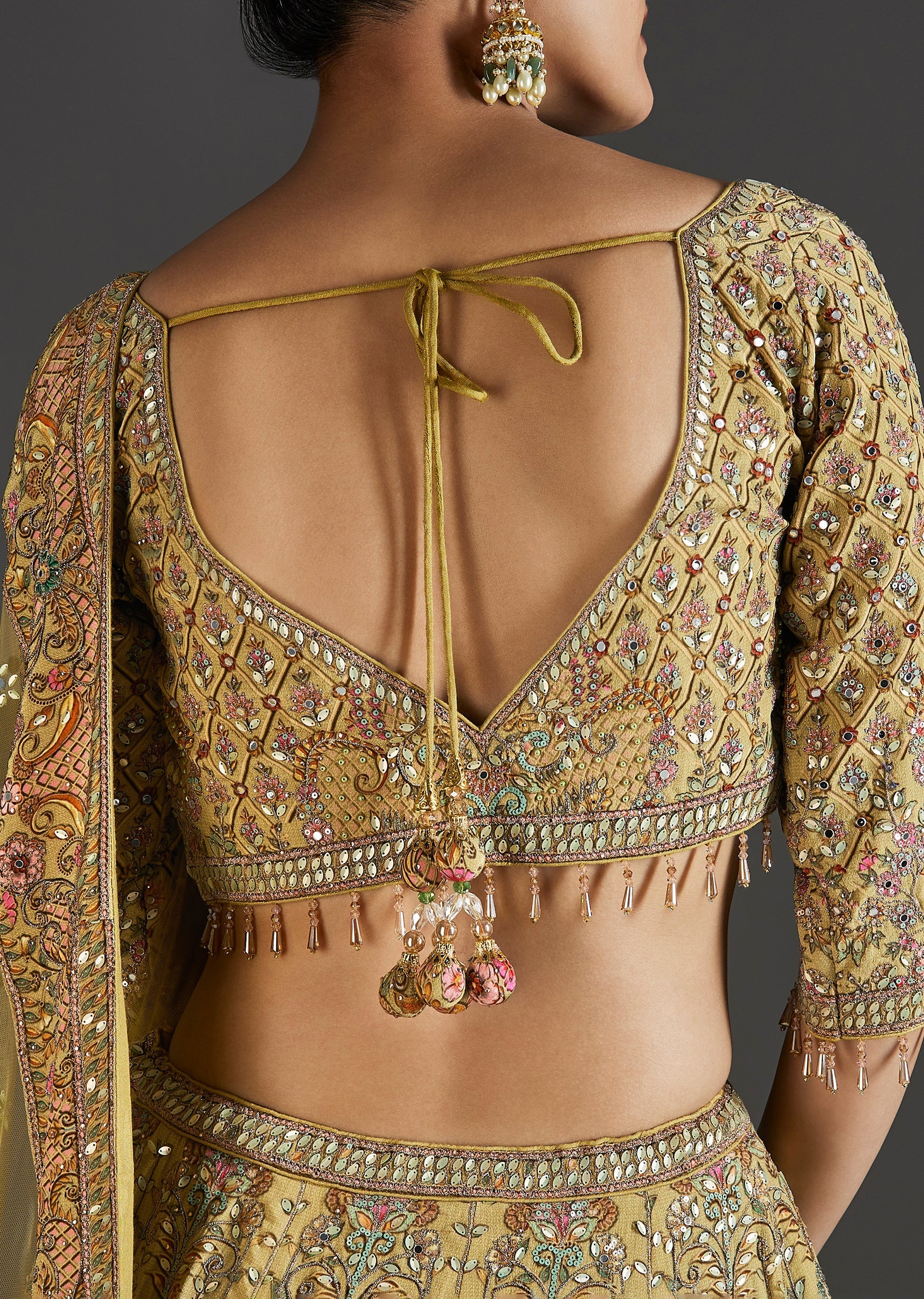 Yellow Lehenga With Beadwork Charm - Image 6
