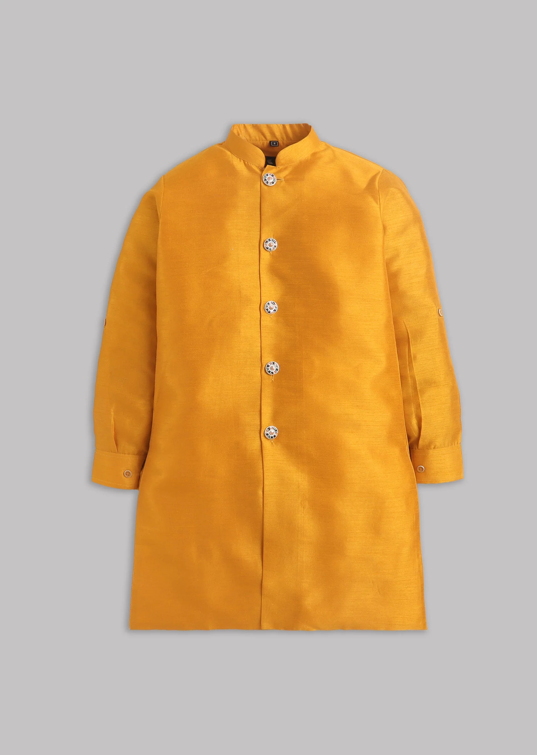 Yellow Multi Abstract Nehru Jacket Set - Image 3