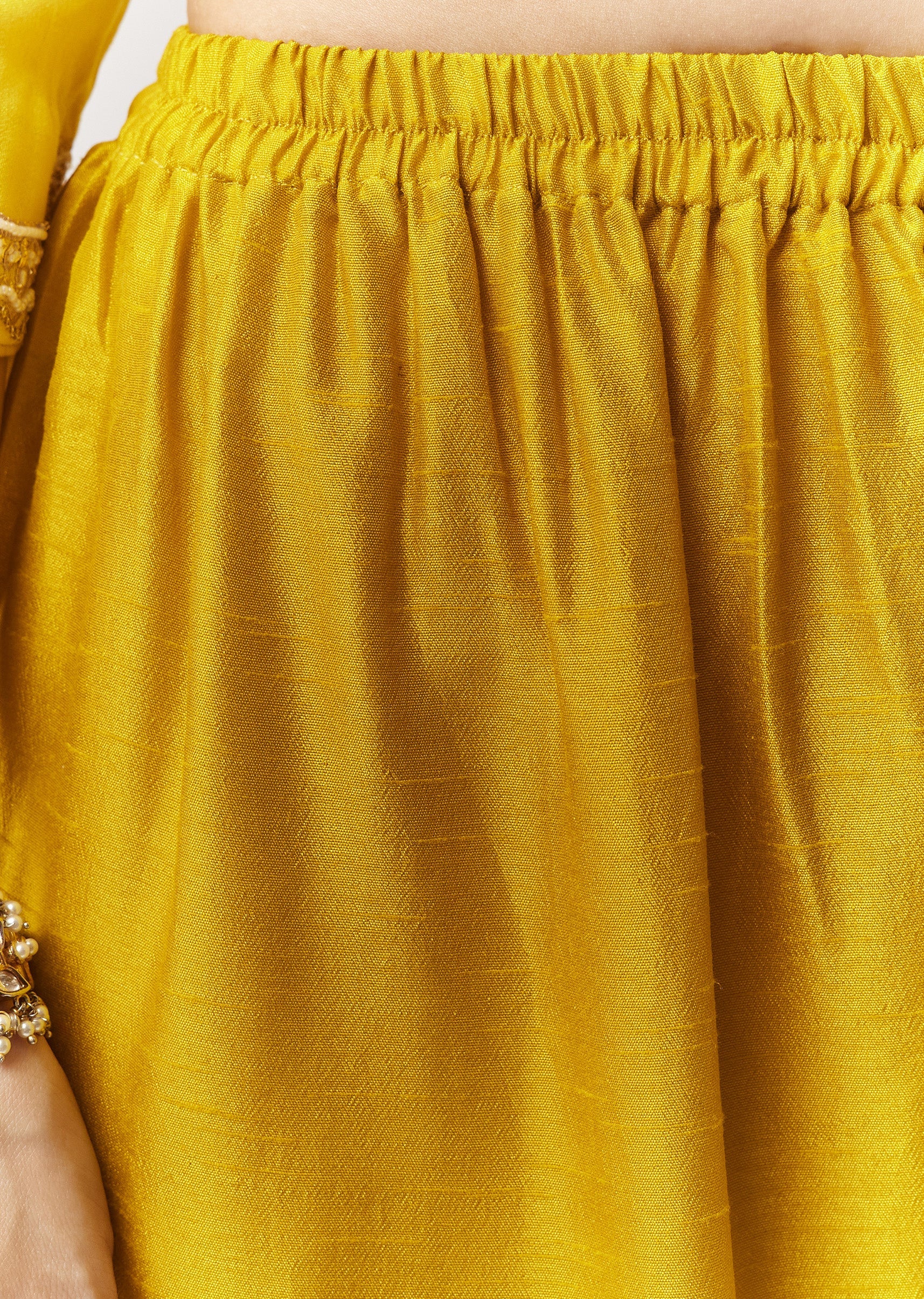 Yellow Ombre Moti Gotta Anarkali Palazzo Set With Dupatta - Image 6