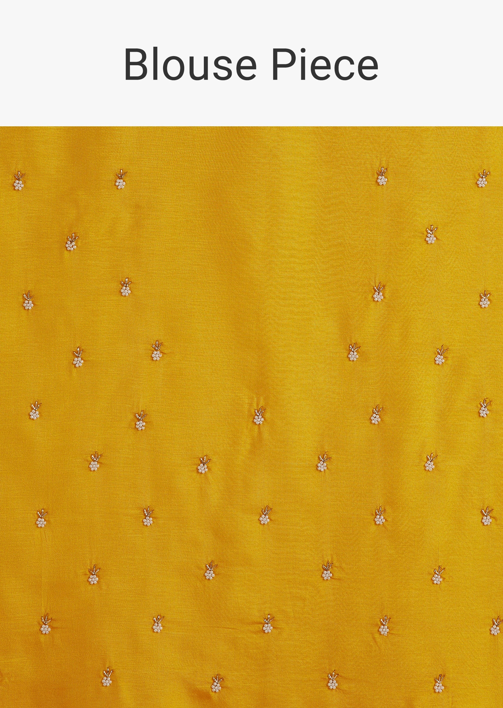 Yellow Organza Saree With Floral Print And Beaded Border - Image 10