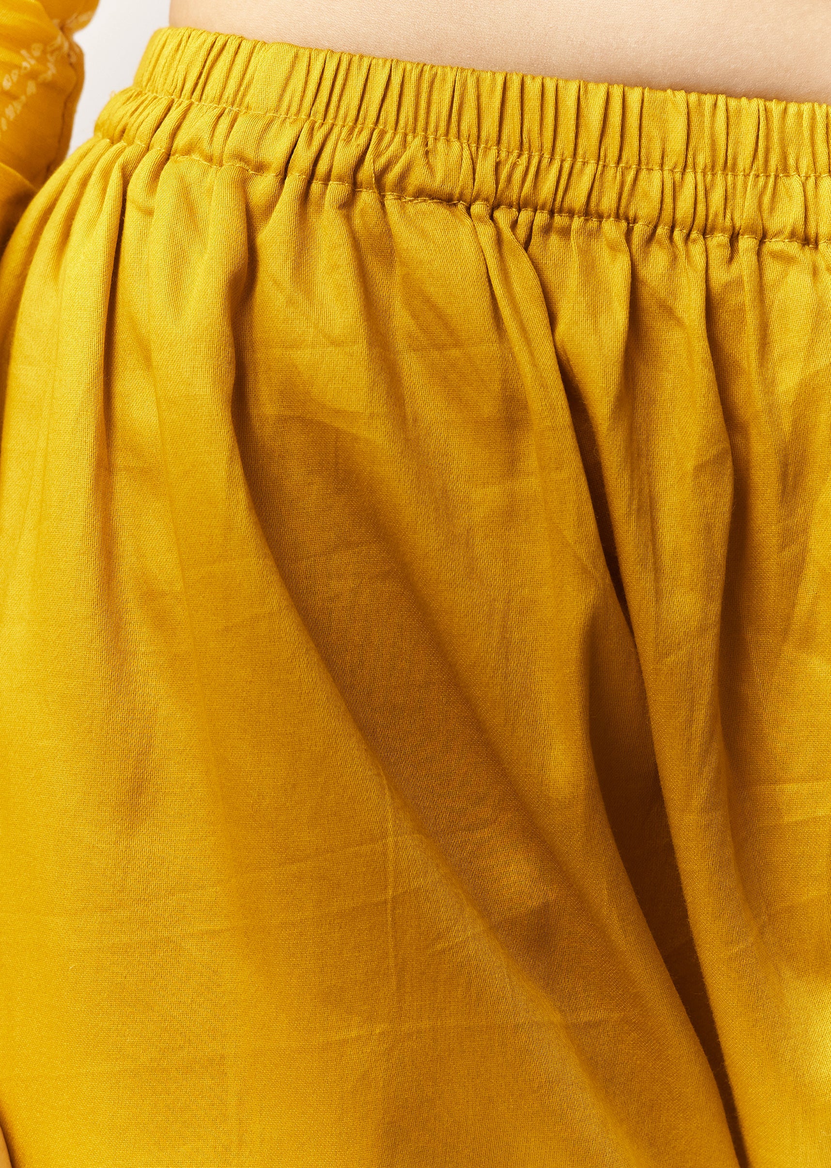 Yellow Printed Kurta Pant Set With Embroidered Yoke And Dupatta - Image 6