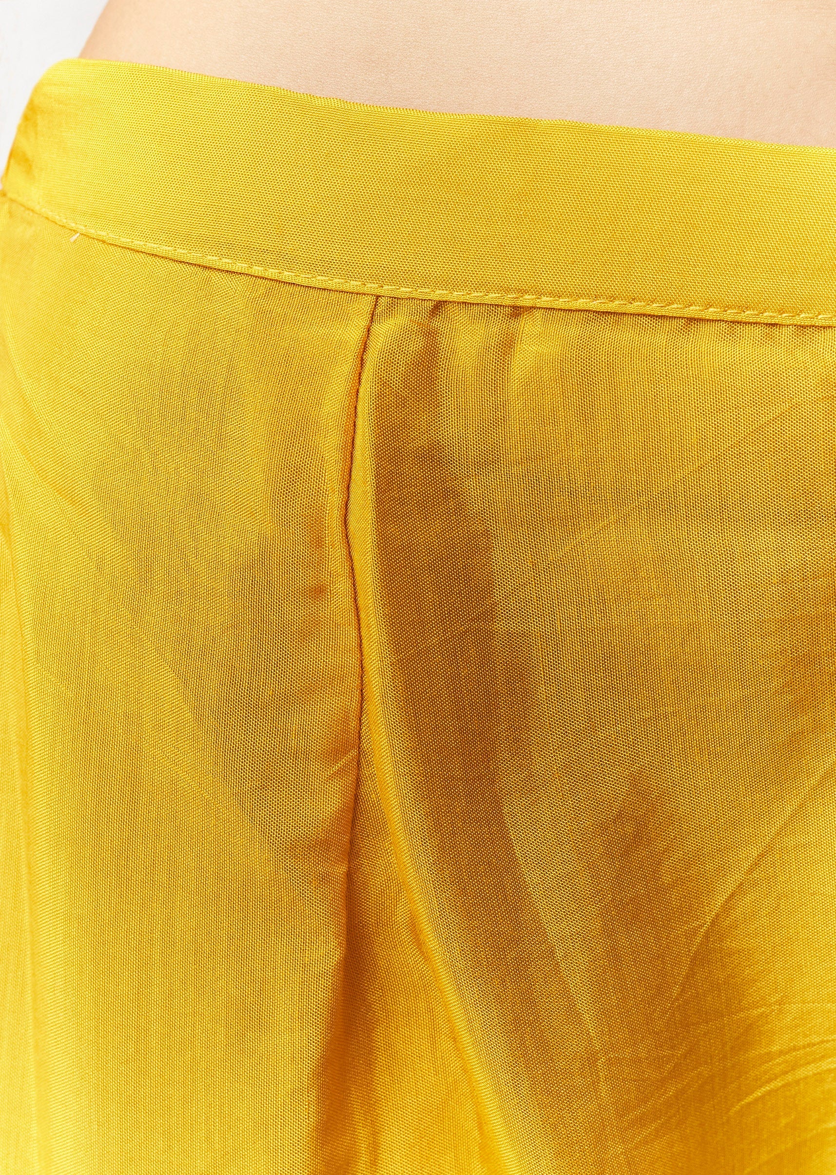 Yellow Resham Cut Dana Sleeve Anarkali Pant Set With Dupatta - Image 6