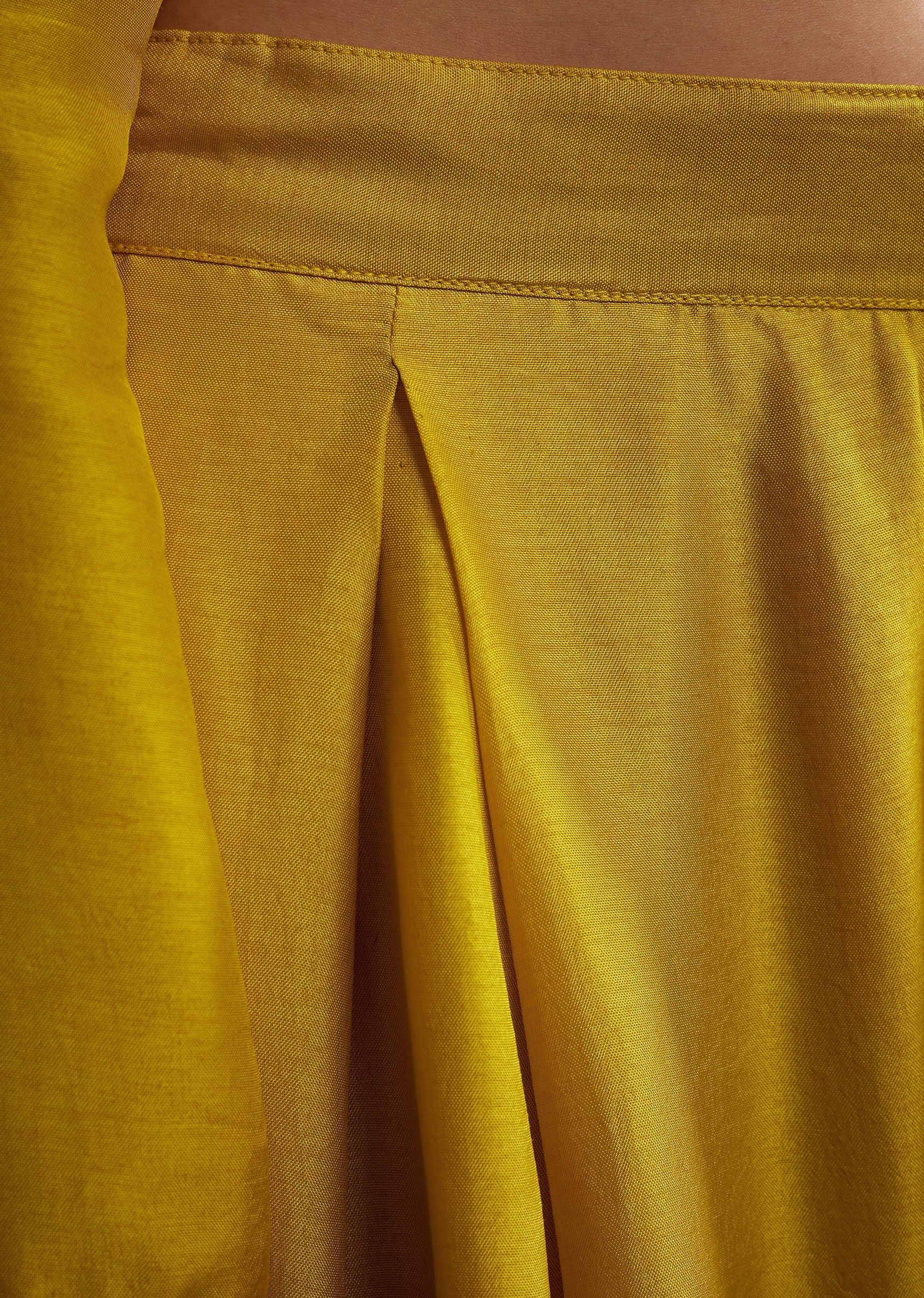 Yellow Russian Silk Palazzo Suit With Cut Dana And Sequins Work - Image 6