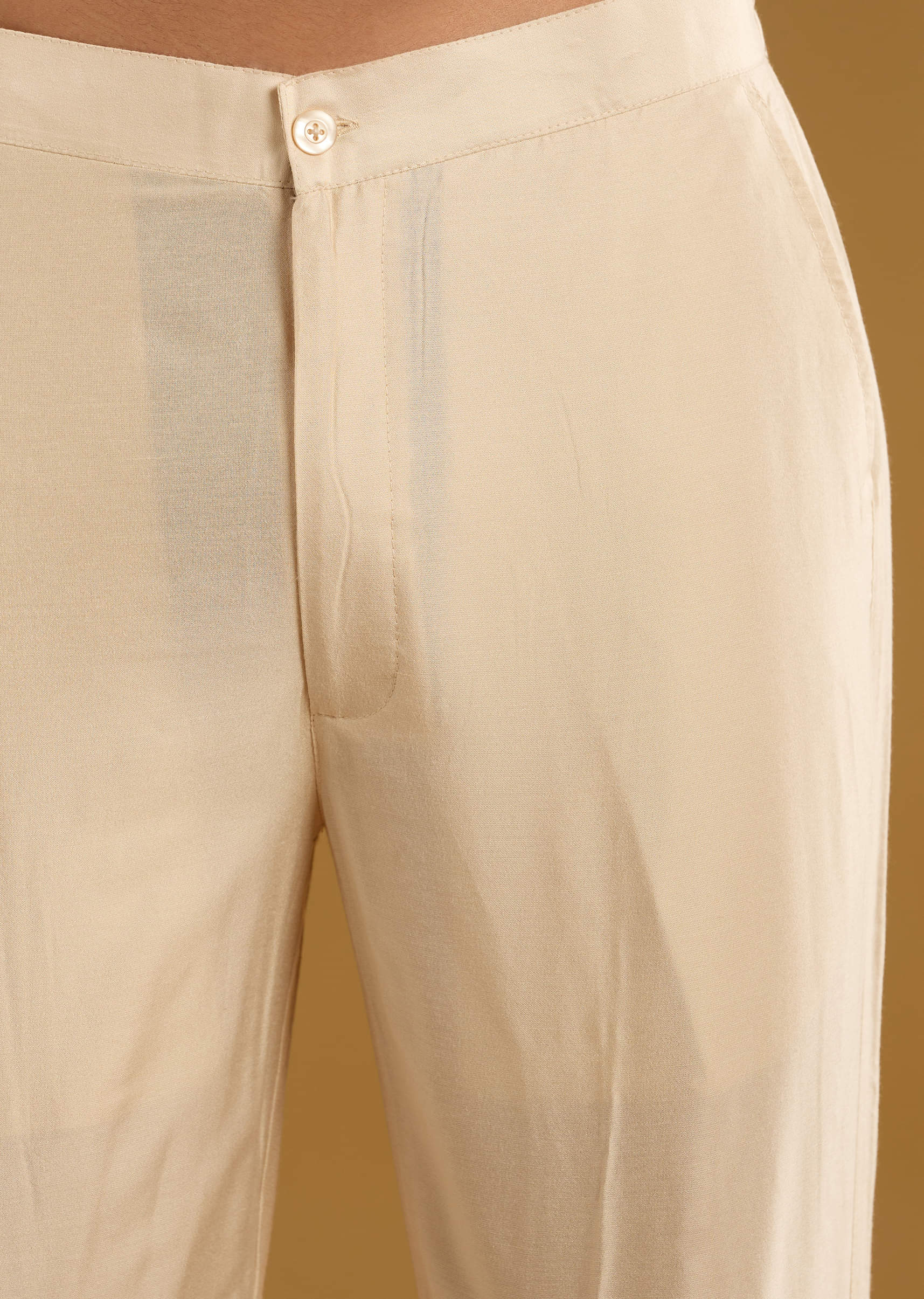 Yellow Tissue Kurta Set For Men With Zari And Sequins Work - Image 6