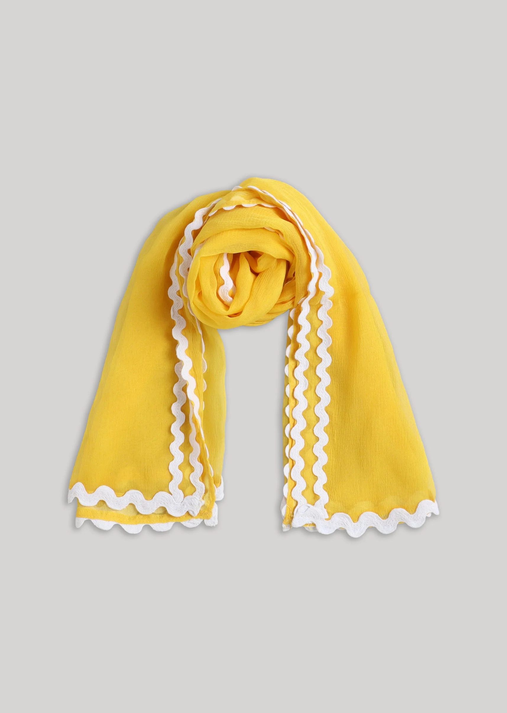Yellow White Chanderi Salwar Suit With Resham Detailing - Image 5