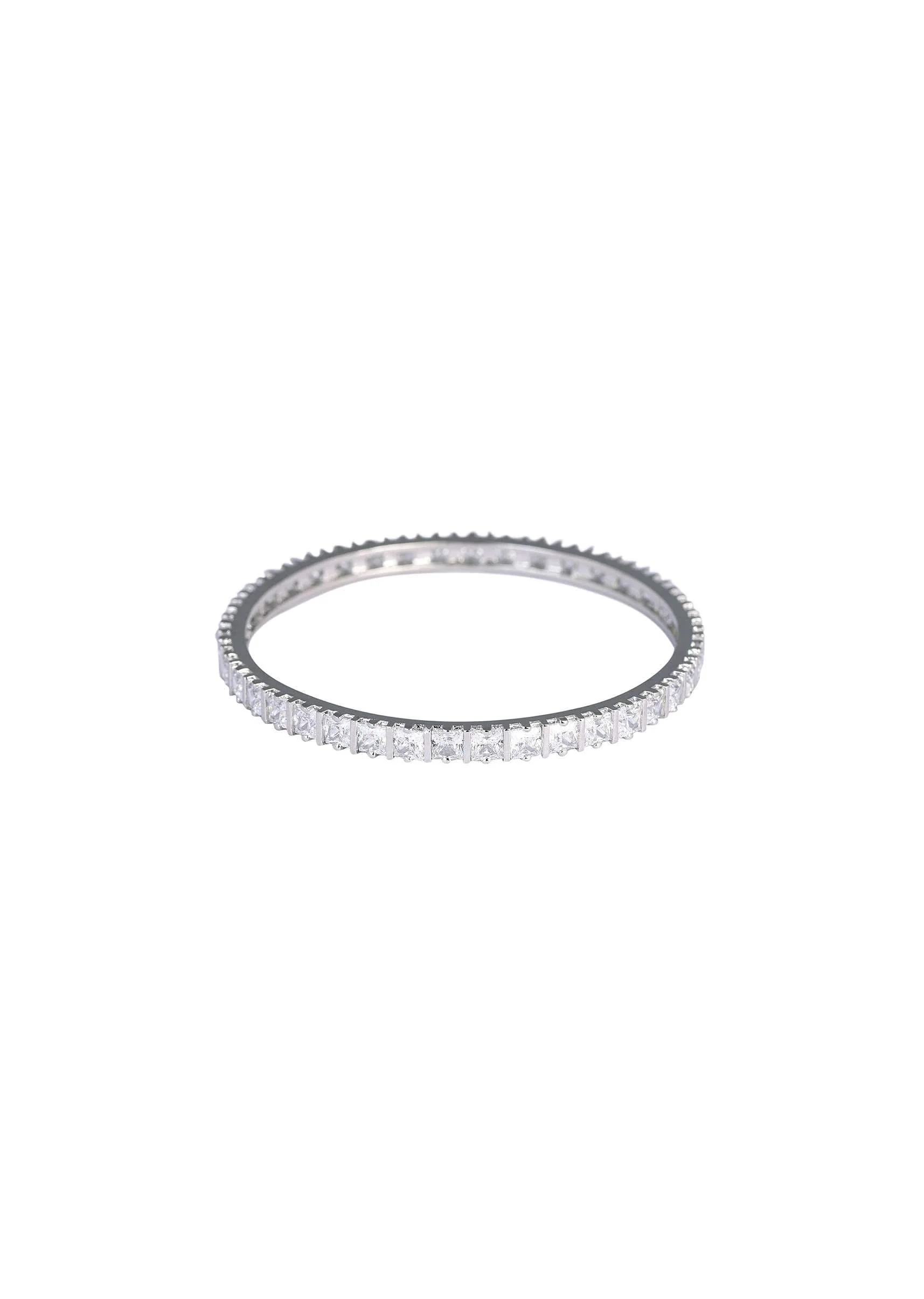 Zirconia Studded 92.5 Sterling Silver Bangles Set of 2 - Image 4