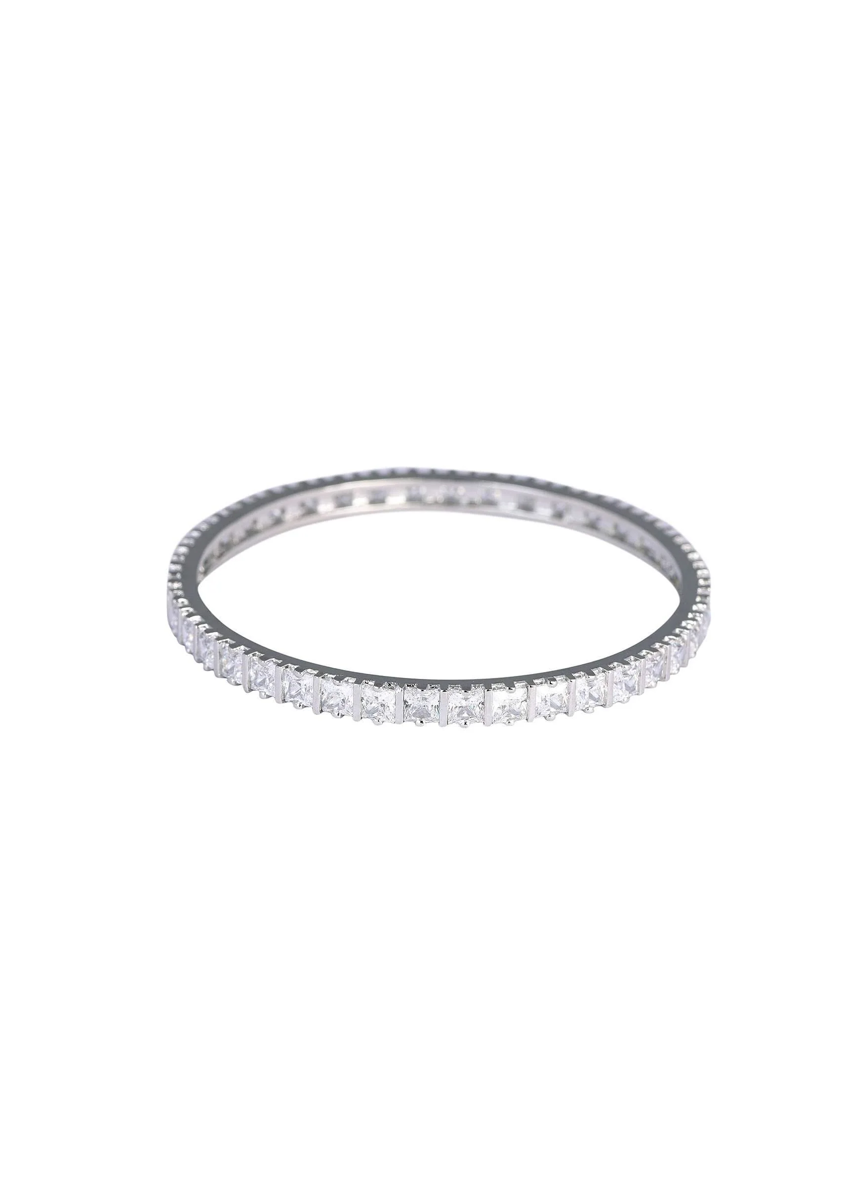 Zirconia Studded 92.5 Sterling Silver Bangles Set of 2 - Image 5